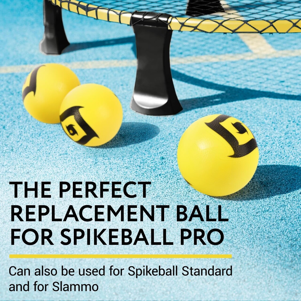 Impresa 3-Pack Spike Ball Replacement Balls - Compatible with Spikeball, Spikeball Pro Set - 3.5-Inch Yellow Inflatable Replacements & Hand Pump - Enhanced Grip & Consistent Bounce